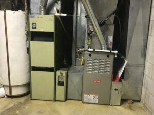 A new Bryant indoor HVAC furnace unit replacement by DeHart Plumbing, Heating, & Air in Sparks, NV