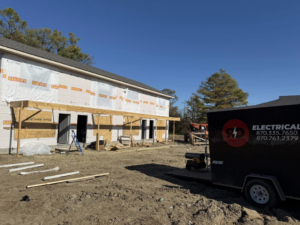 R&D Electrical of NEA providing new construction electrical services at a job site in Jonesboro, AR.