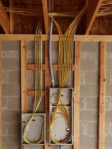 New construction electrical wiring installation by Madison Electrician Now in Madison, AL.