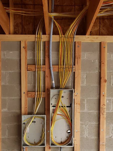 New construction electrical wiring installation by Madison Electrician Now in Madison, AL.
