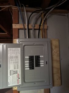 A new electrical panel installation with neatly routed wiring by MV Electrical LLC in Phoenix, AZ.