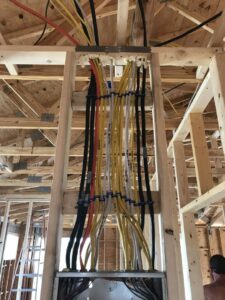 New electrical wiring installation in a residential construction project by A Solid Connection Electrical Services in Brandon, FL.