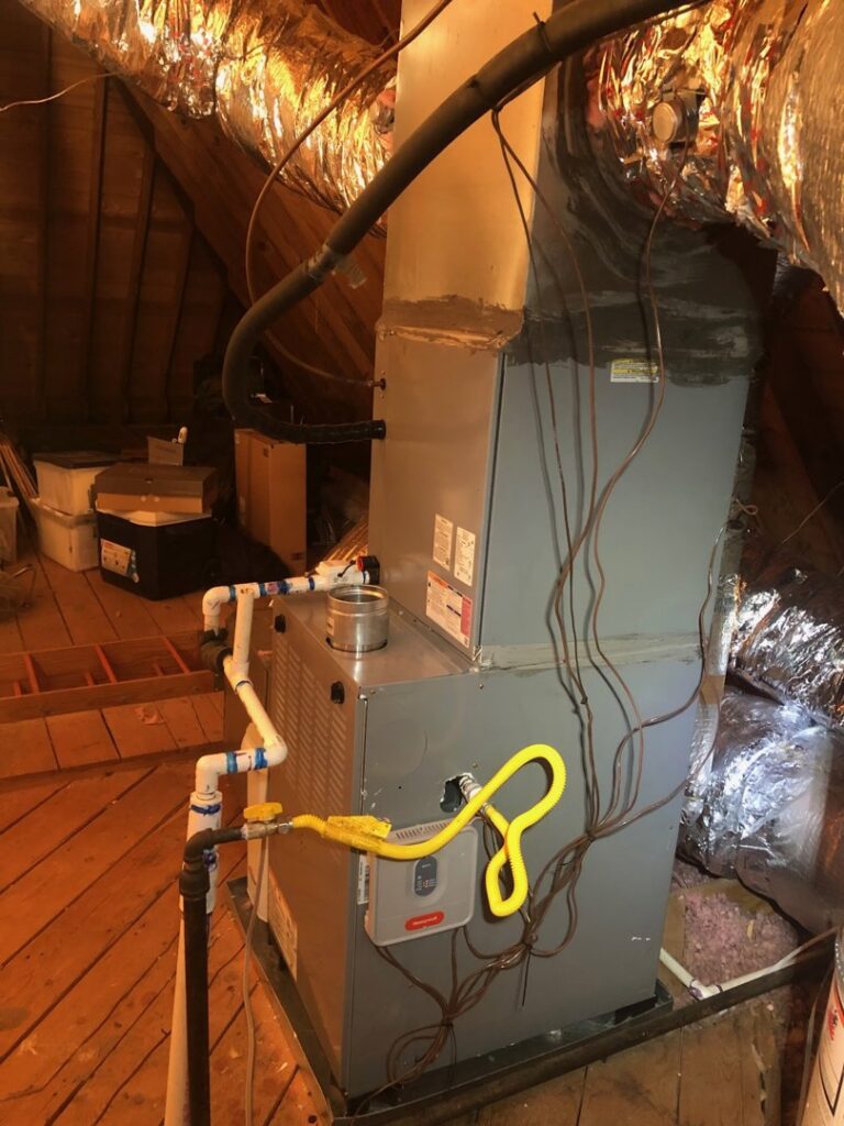 A new furnace and air handler installation in an attic by B&B Hvac Llc in Memphis, TN.
