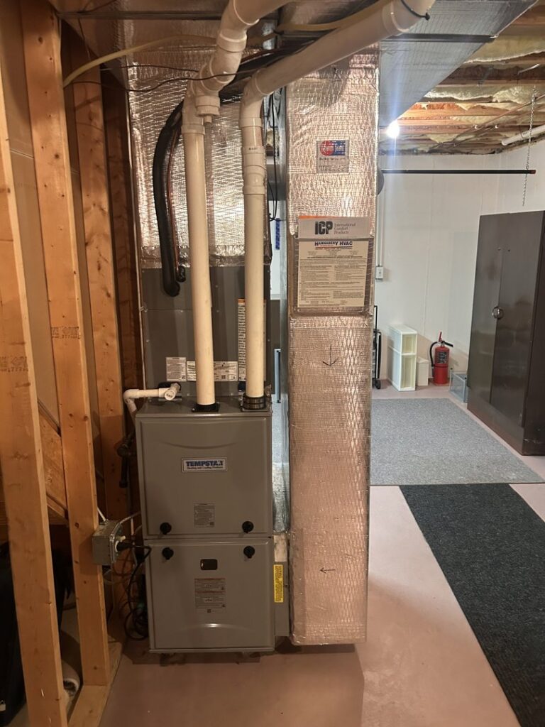 A new furnace and air handler installation with ductwork by Zongora Comfort Solutions LLC in Allentown, PA.