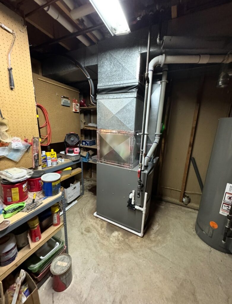 A new furnace and air handler system with ductwork installed by HVAC KING LLC in Maple Grove, MN