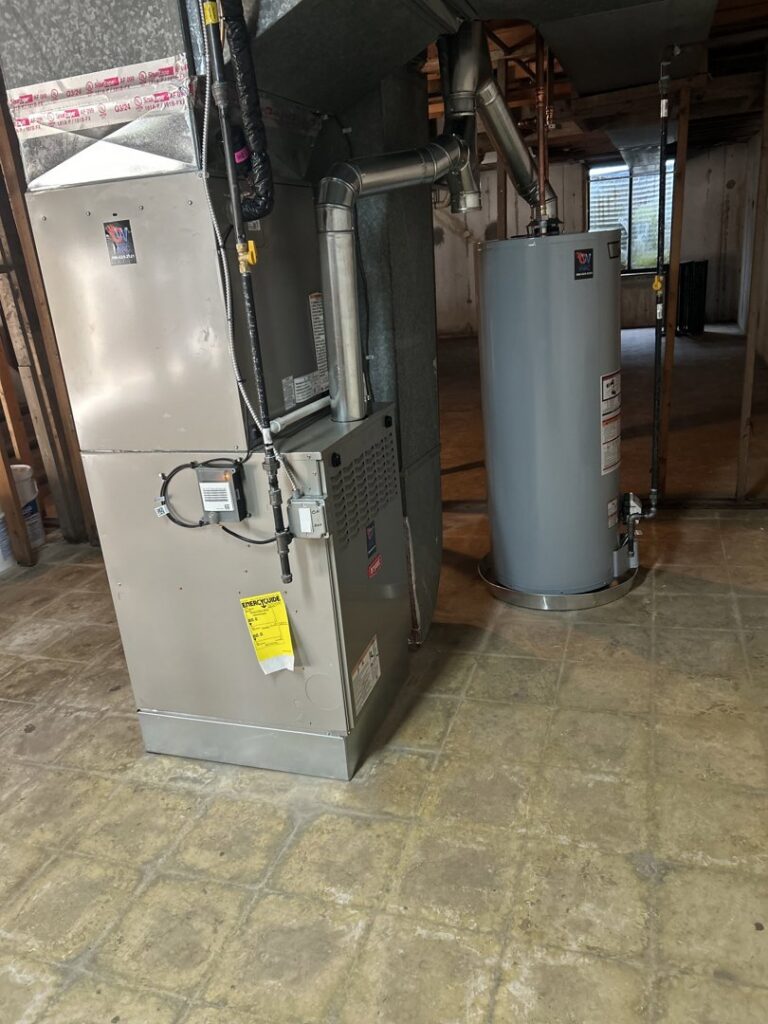 A new furnace, air handler, and water heater installation by Controlled Weather HVAC in Shelby Township, MI.