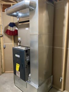 A newly installed furnace and extensive ductwork by Butte Heating & Cooling in Rapid City, SD.