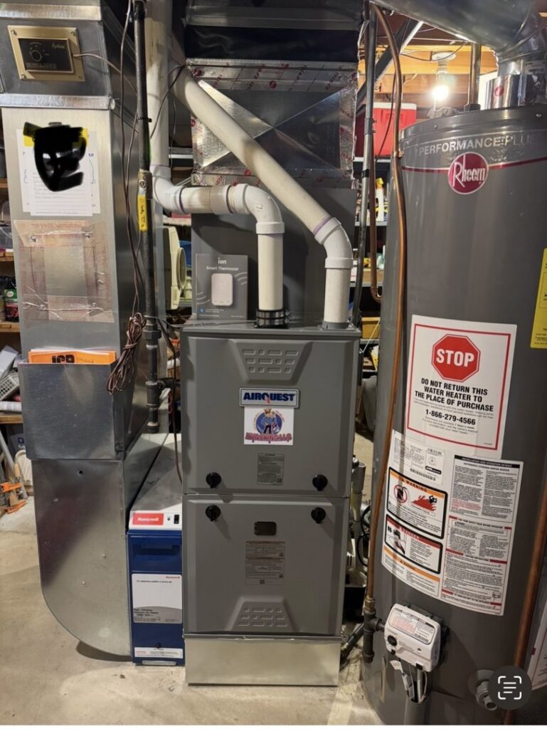 A new furnace and water heater system installed in a home by HVAC KING LLC in Maple Grove, MN