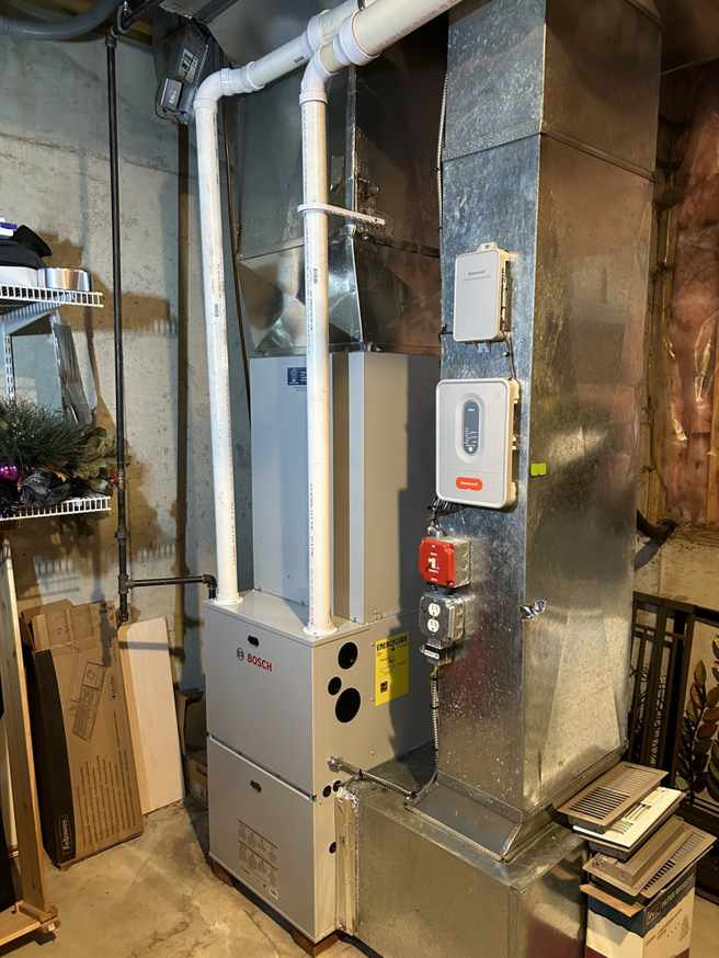 A newly installed furnace and ductwork system by JLP Heating & Cooling in Norwalk, CT