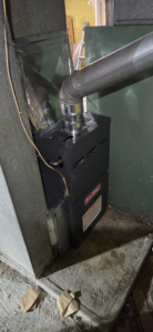 A new Goodman furnace and exhaust venting installed by McBride HVAC Solutions LLC in Cincinnati, OH