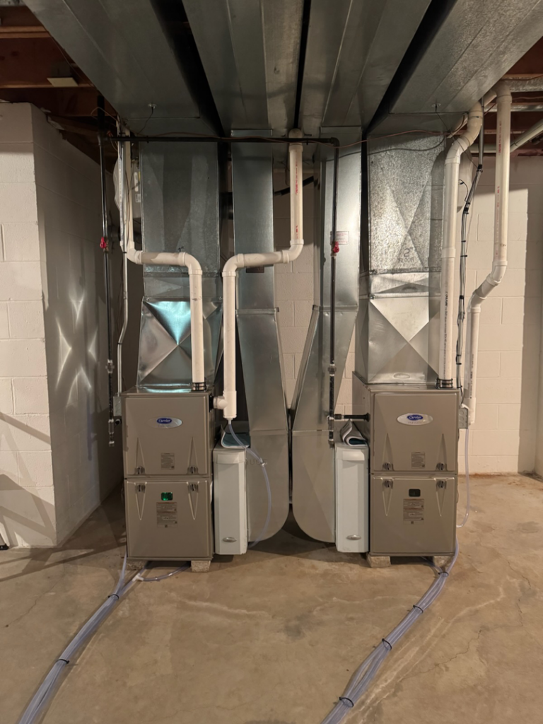 New furnace and ductwork installation by Tom's Heating Service in Waukesha, WI.