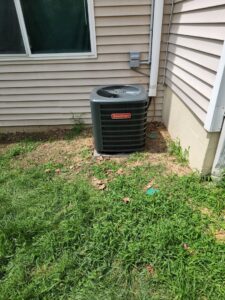 Newly installed Goodman outdoor air conditioning unit by Duct Pros in Martinsburg, WV
