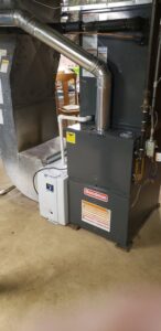 A new Goodman furnace and ductwork installation by I & M Heating and Cooling in South Bend, IN.
