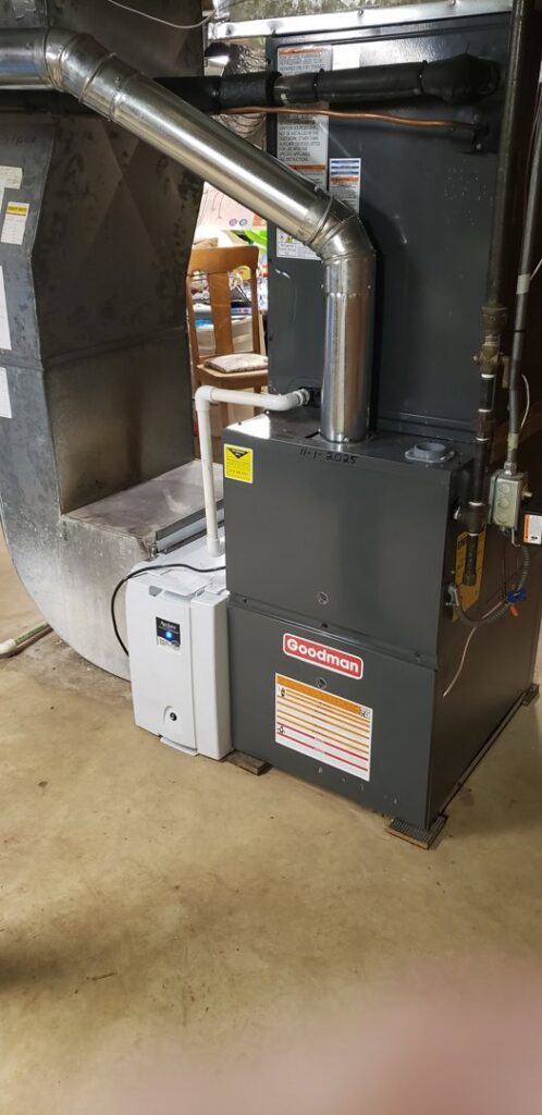 A new Goodman furnace and ductwork installation by I & M Heating and Cooling in South Bend, IN.