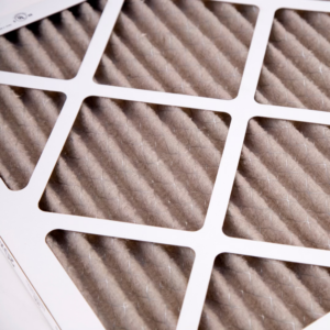 A close-up view of a clean, new HVAC air filter from Unified Home Solutions in Stamford, CT.