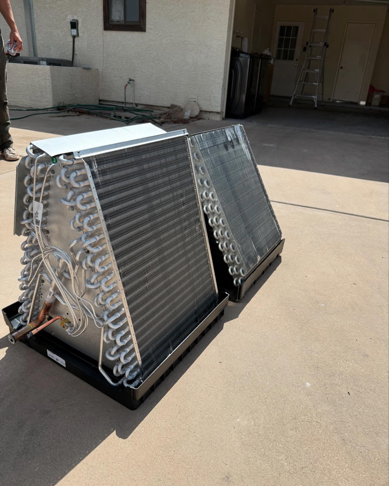 New HVAC evaporator coils ready for installation or replacement by Otto's Air Conditioning & Heating in Mesa, AZ.