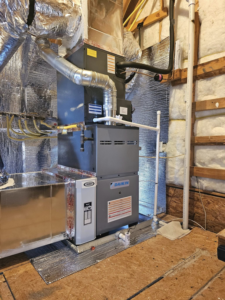 A new Daikin HVAC furnace and air handler installation by A1 Mechanical Heating and Cooling Services in Waynesville, OH.