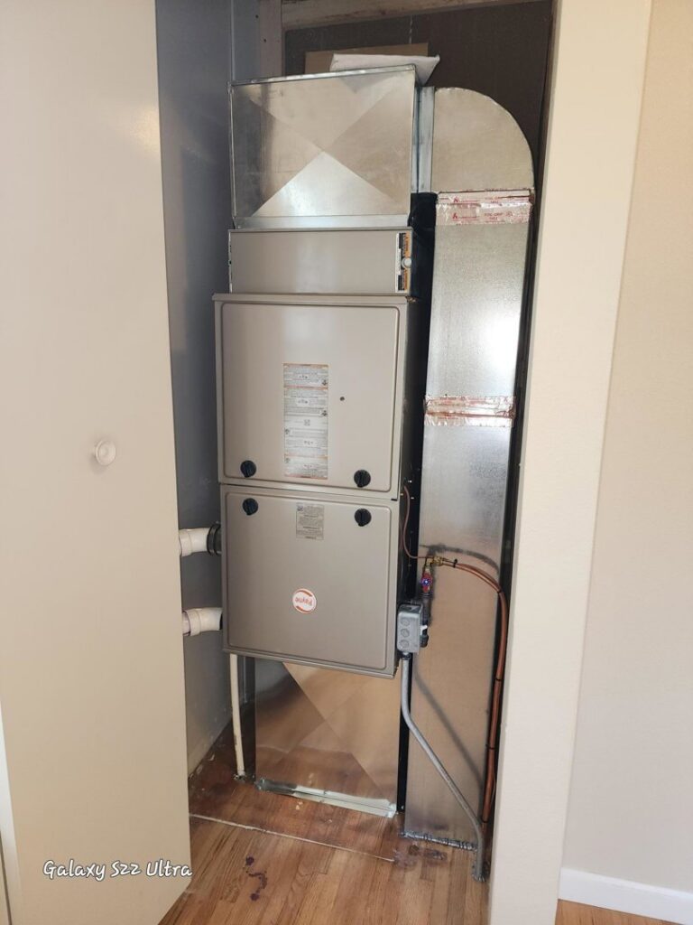 New indoor furnace and air handler unit installed by Breyer's Heating & Air Conditioning in Belleville, MI