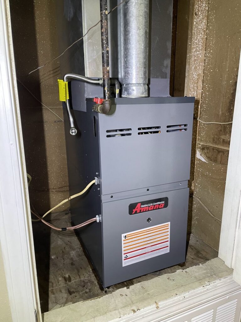 A new indoor furnace unit installed by Caballero's A/C & Heating in Marrero, LA.