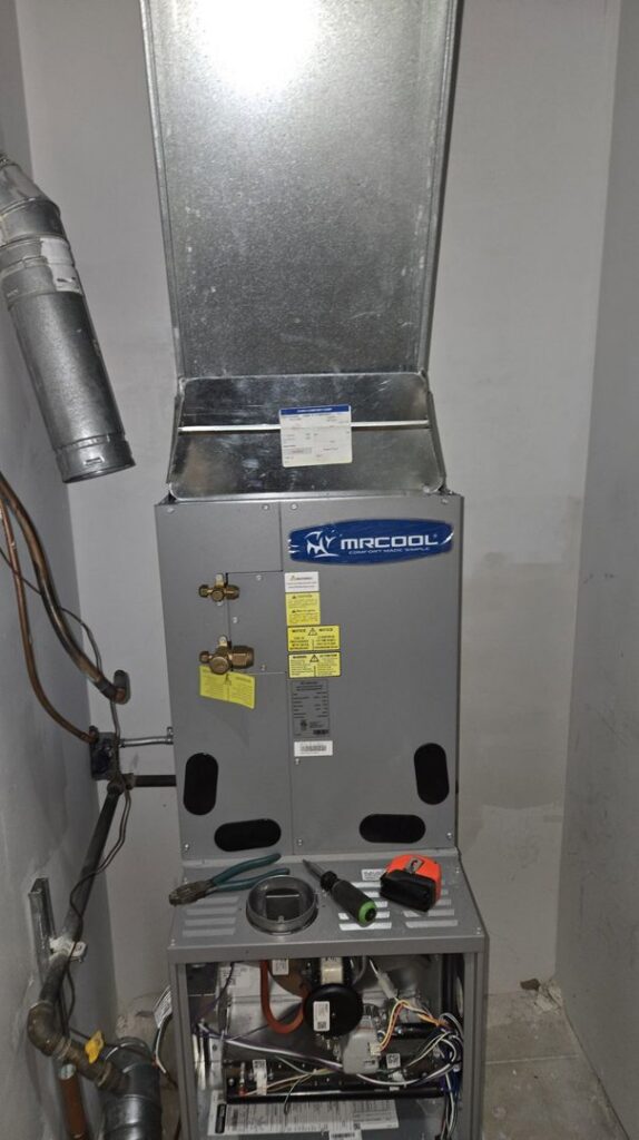 A new MRCOOL indoor HVAC unit installed by Will Power Refrigeration Co, your contractor in Yonkers, NY.