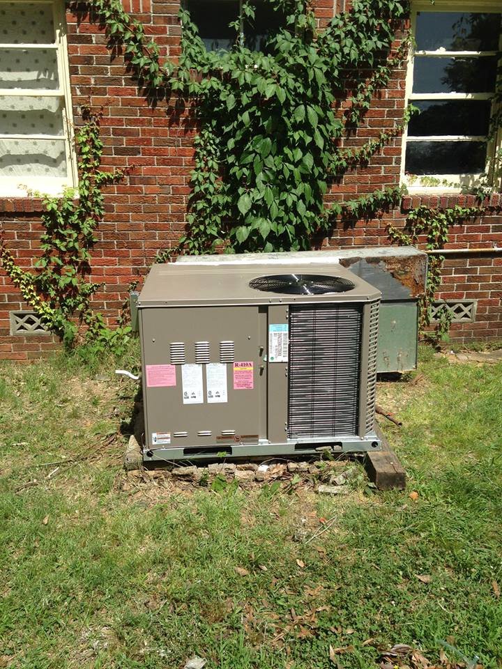 A new outdoor AC unit installed by Brimhall Maintenance Services in Cordova, TN