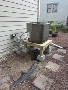 A new outdoor air conditioning unit installation by Premier HVAC/ Small appliance in Brooklyn, NY.