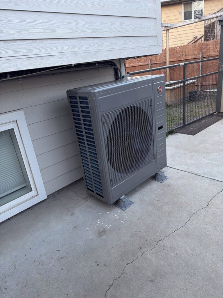 A newly installed outdoor HVAC unit by Access Heating & Air Conditioning in Fredericksburg, VA