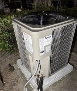 A newly installed Puron Advance outdoor AC unit by Blue Air Heating and Cooling in Orlando, FL.
