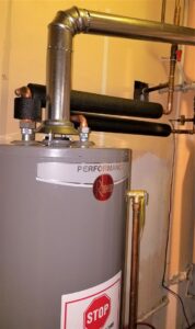 A newly installed Rheem performance water heater by Service Pro Titans in Chicago, IL.