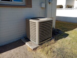 A new Goodman rooftop AC unit installed on a commercial building by ASAP Air Conditioning and Heating in Mesa, AZ.