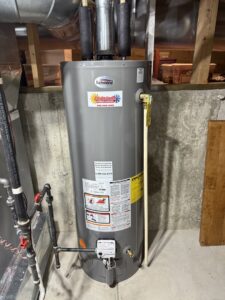A new Richmond water heater installed in a basement by Complete Comfort Heating & Cooling in Kenosha, WI.