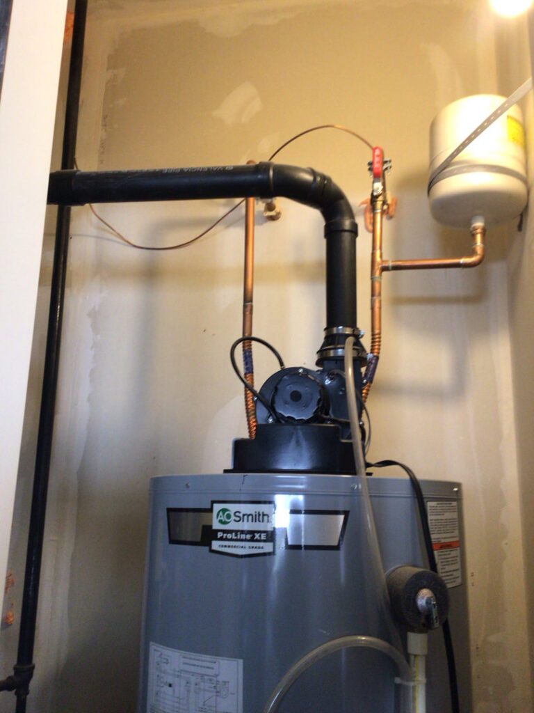 A newly installed water heater, part of the comprehensive home services offered by Waymaker HVAC LLC in Colorado Springs, CO.