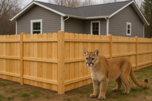 A newly installed wood picket fence surrounding a residential property by STILL Fencing in Rochester, NY.