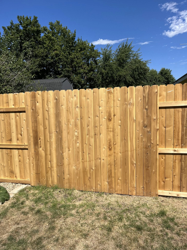 New wood privacy fence section by Builders choice Fence, Deck & Patio Covers in Nampa, ID