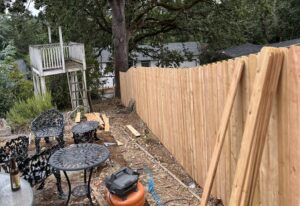 A newly built wood privacy fence providing a secure boundary for a property by RPB Fence in Salem, OR