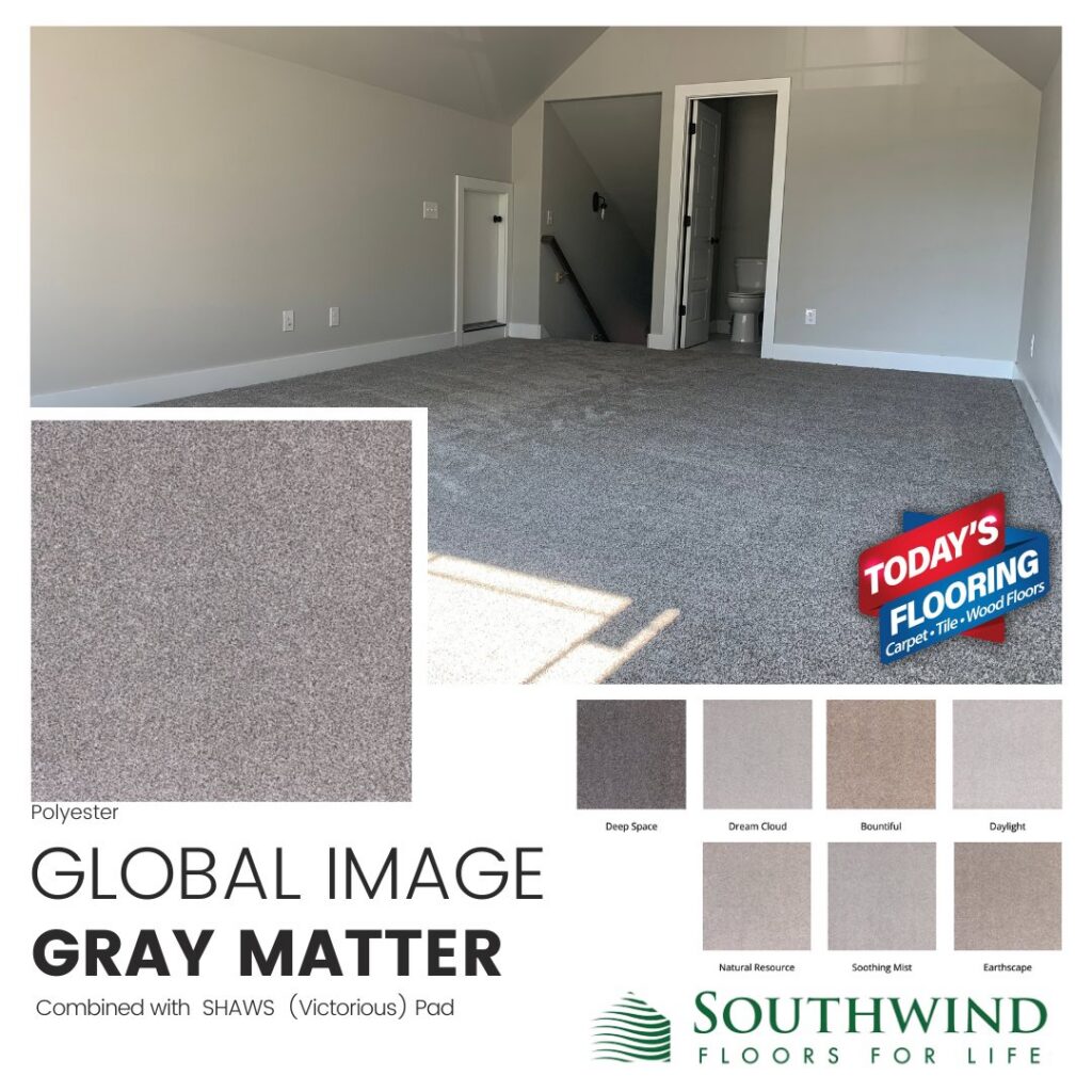 A newly carpeted bonus room, showcasing a completed job by Today's Flooring in Rogers, AR