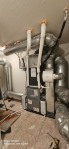 A newly installed HVAC furnace and ductwork system by Strategic Heating and Cooling in South Boston, VA.