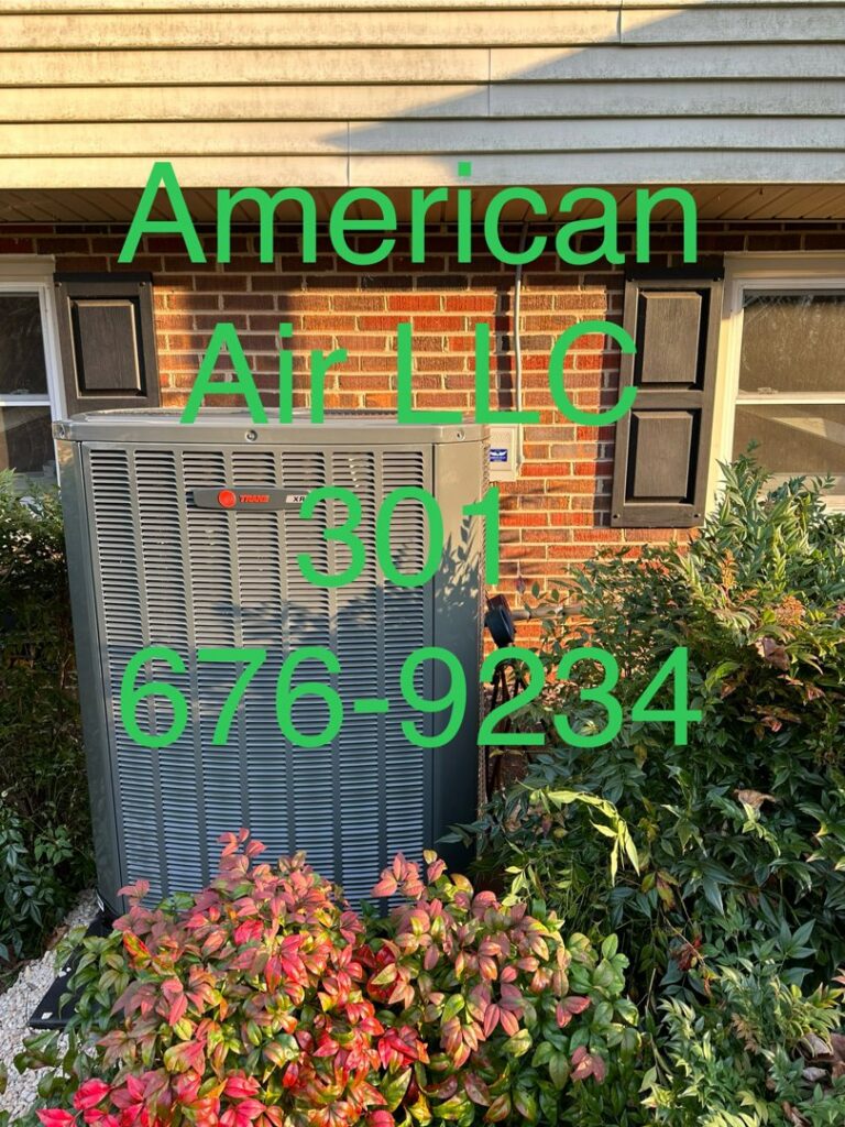 A newly installed Trane outdoor air conditioning unit by American Air LLC at a home in Moncks Corner, SC