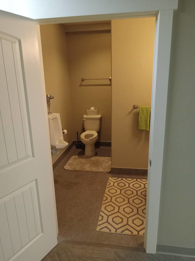 Completed office carpet installation project featuring modern carpet tiles by Abbey Carpet and Flooring of Kalispell, MT