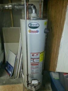 An old A.O. Smith water heater unit by Complete Comfort Heating & Cooling in Kenosha, WI.