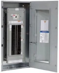 An open electrical breaker panel revealing the internal components and wiring, installed by Juneau Electric in Juneau, AK.