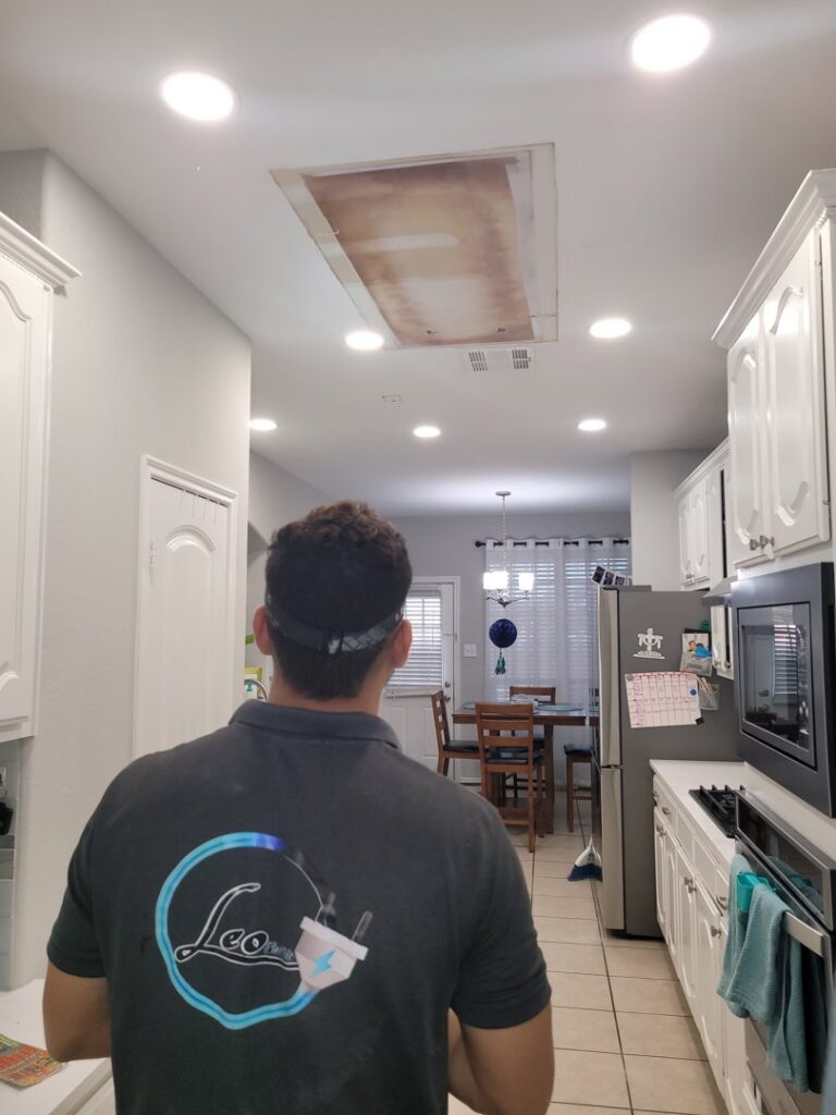 An open electrical panel showing complex wiring, indicating electrical service by LeoElectricservice in Frisco, TX.