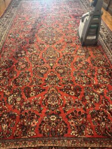 Professional oriental rug cleaning in progress by Ready2go Professional Carpet & Upholstery Cleaning in Boston, MA