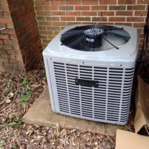 An outdoor AC unit (condenser) installed by Brimhall Maintenance Services in Cordova, TN