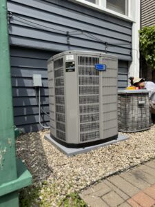 An outdoor air conditioning unit installation by Hvac Buddies in Chicago, IL