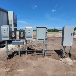 Outdoor commercial electrical installation by Elite Electrical Concepts, LLC in Deerfield Beach, FL.