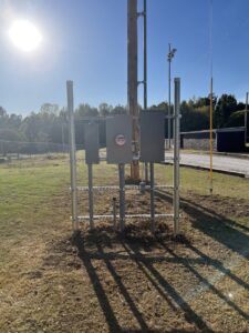 Outdoor commercial electrical service setup with multiple meter bases by Spencer Electric in Hopkins, MN.