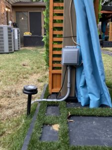 Outdoor electrical conduit and junction box installation by Ross Electric Company in Arlington, TN.