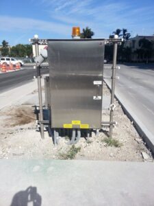 An outdoor electrical control box installed by Tri-Systems Group, Inc Electrical Service Contractors in Miami, FL.