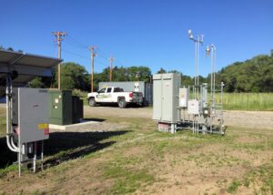 Outdoor electrical equipment and solar infrastructure installed by Progressive Electrical Services, Inc. Lee, NH.